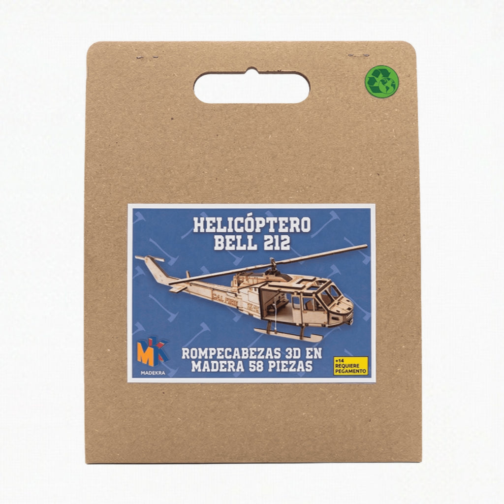 Helicóptero Bell 212 Rompecabezas 3D