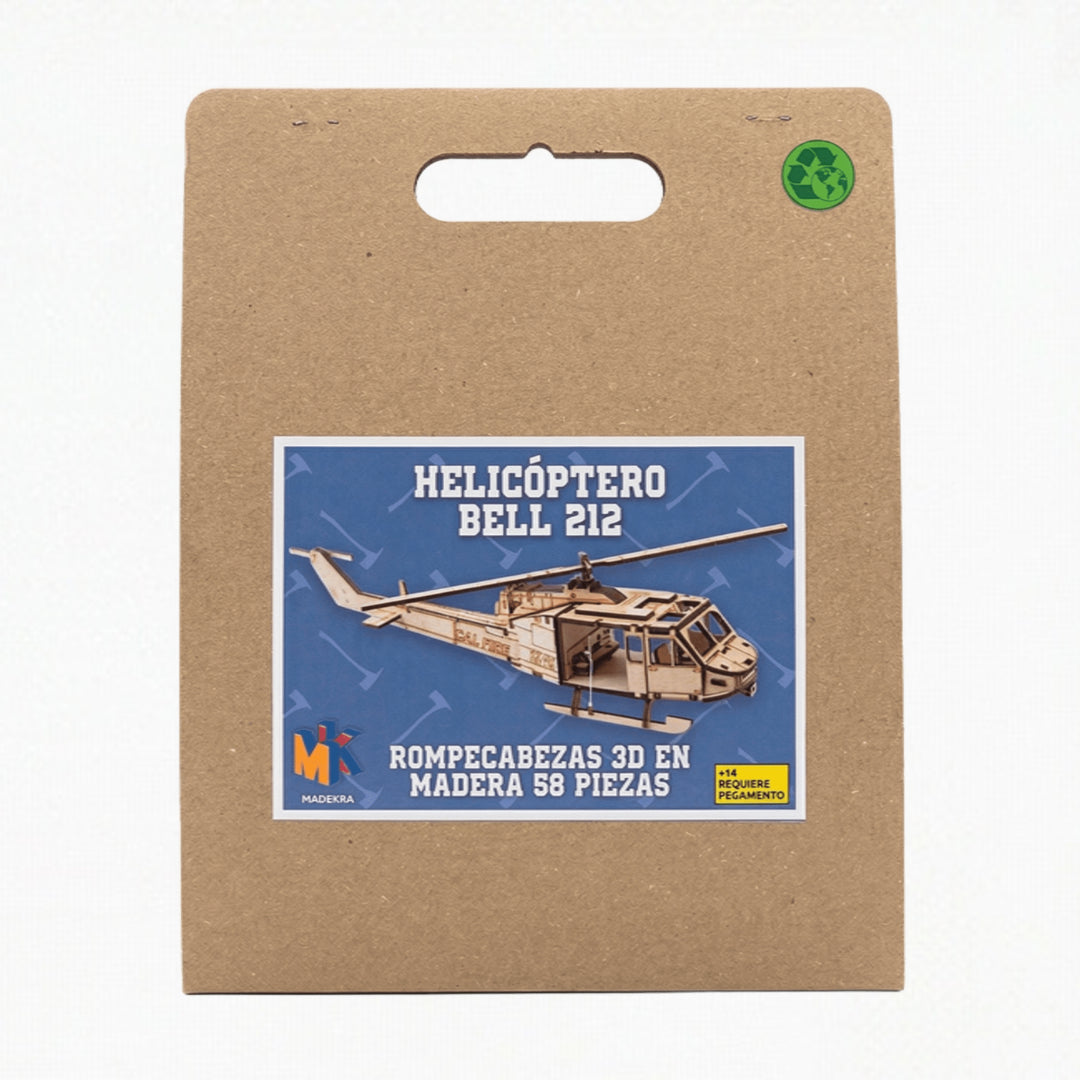 Helicóptero Bell 212 Rompecabezas 3D