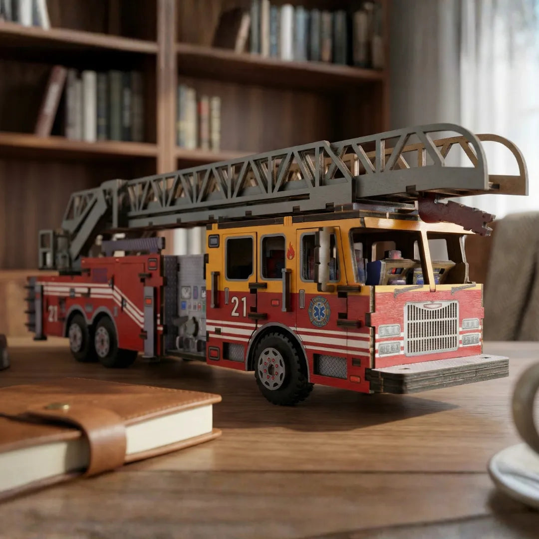 Camión Escalera de Bomberos Rompecabezas 3D