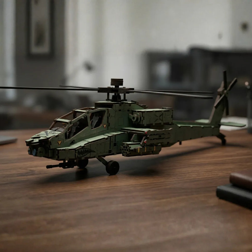 Helicóptero Apache Rompecabezas 3D